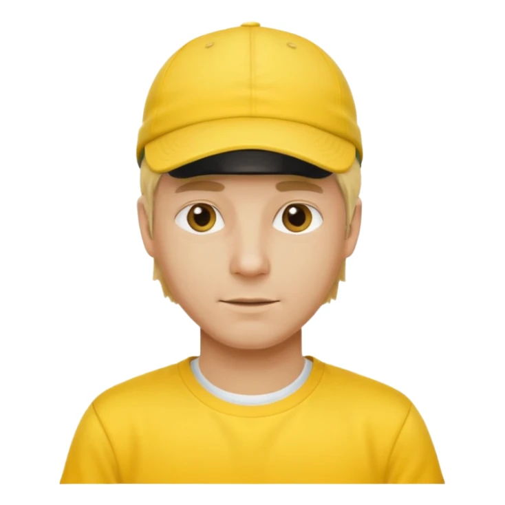 yellow tennis hat and yellow tshirt blonde man sticker