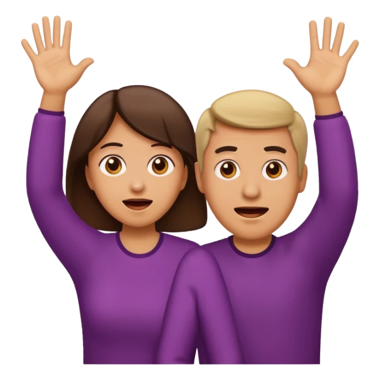 Mom and dad emoji throwing their hands up like they don't know sticker