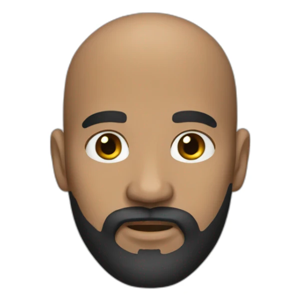 Dark Medium skin bald man with medium long black beard sticker