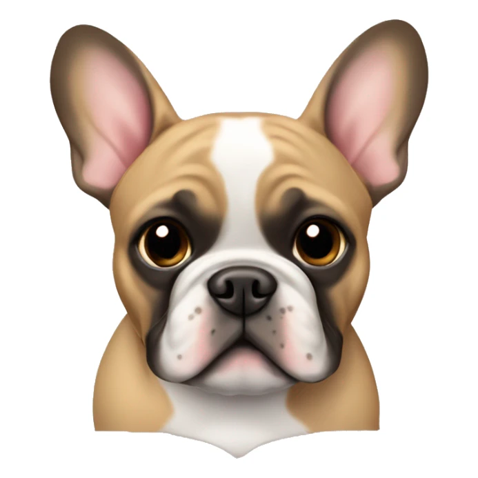 Black and tan colored French bulldog hearts around sticker