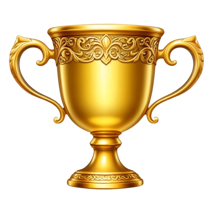 generate realistic detailed golden cup in 3d style sticker