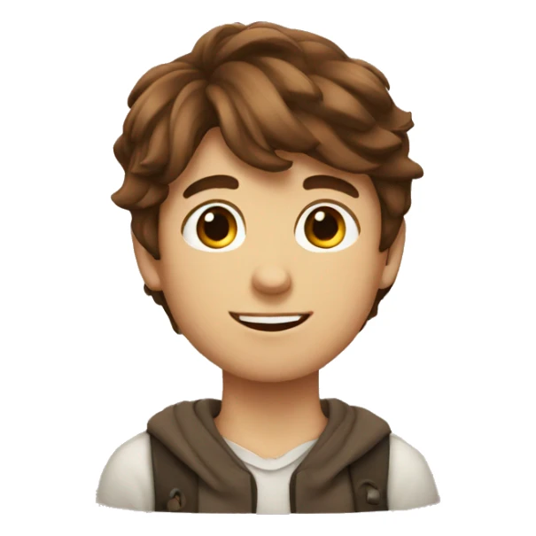 beautiful boy with brown hair sticker