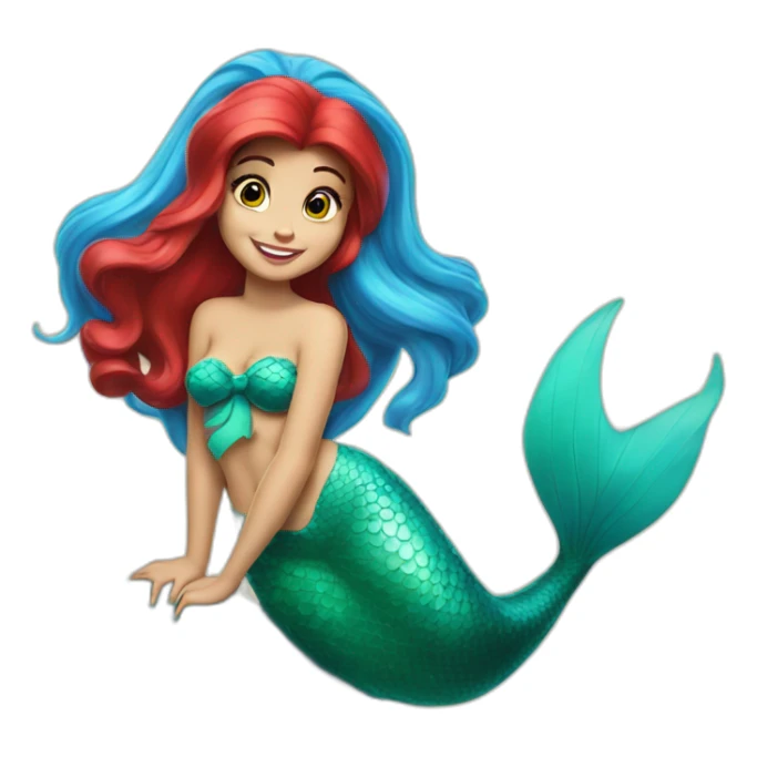 Ariel the little mermaid with her tail sticker