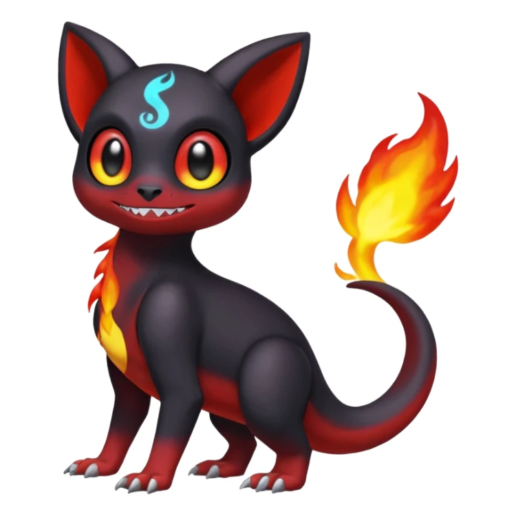 Shiny Duskull-Umbreon-Charmeleon-Fakémon-hybrid-creature (full body)  sticker