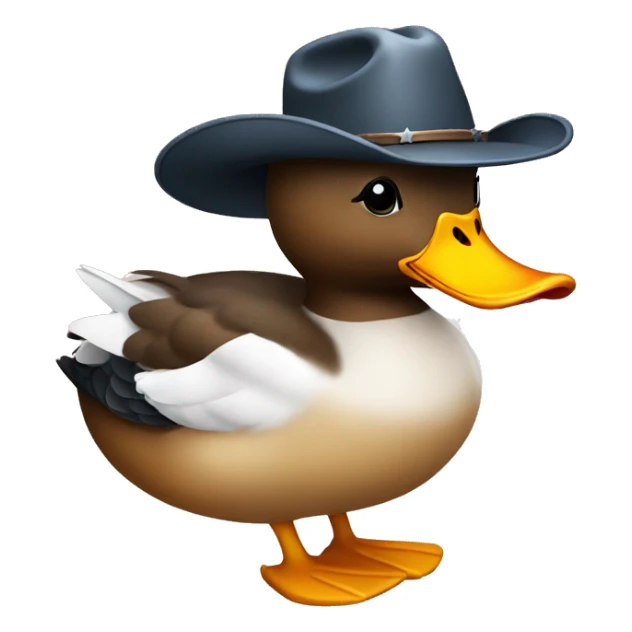 duck with cowboy hat and heart sticker