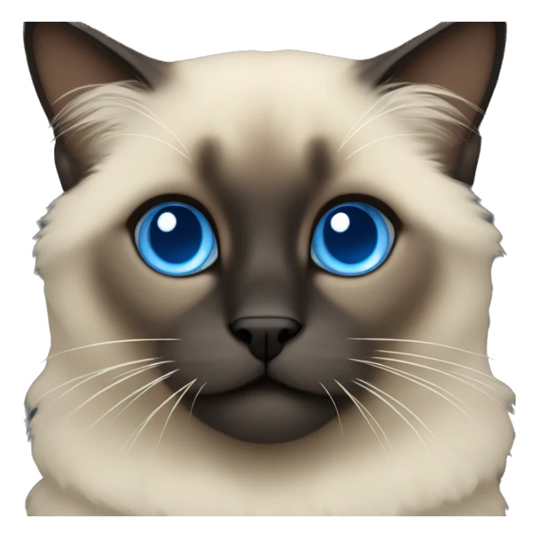 fluffy siamese dark face and blue eyes sticker