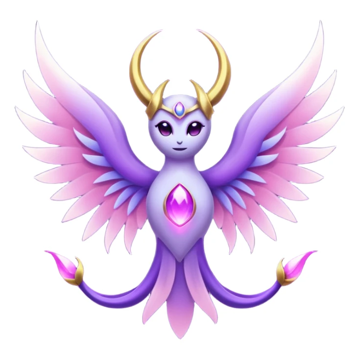 Pokemon legendary purple and pink lunala sticker