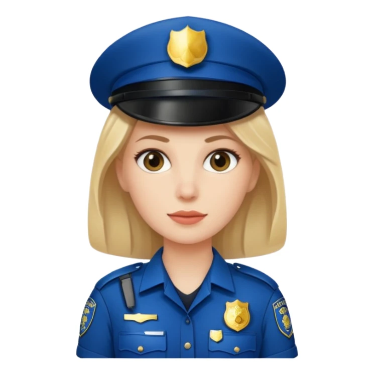 white woman wear police's uniform sticker