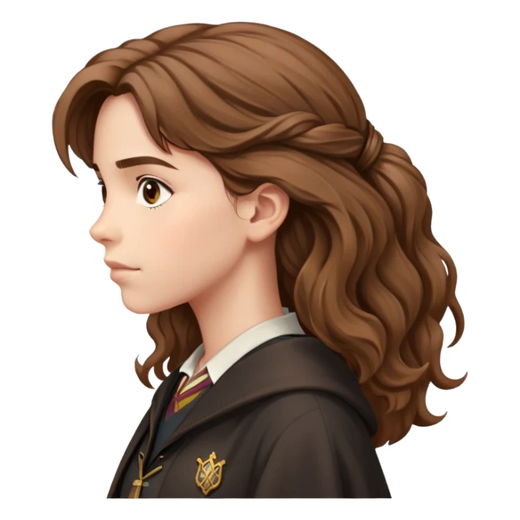 Hermione Granger side profile view with bushy hair sticker