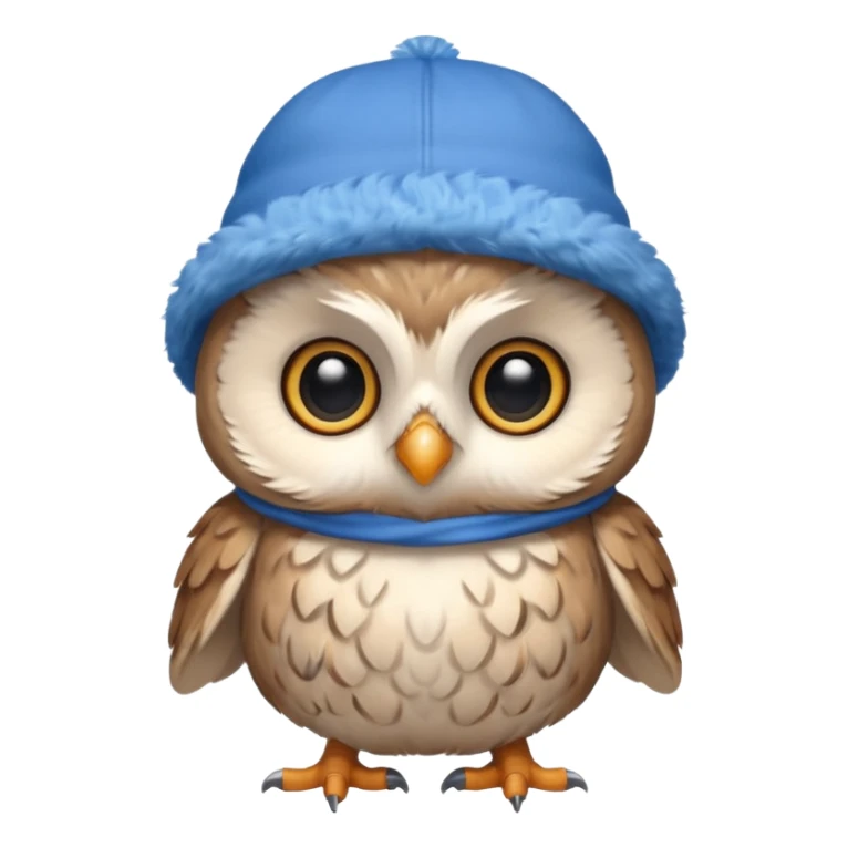 blue hats, baby owl sticker