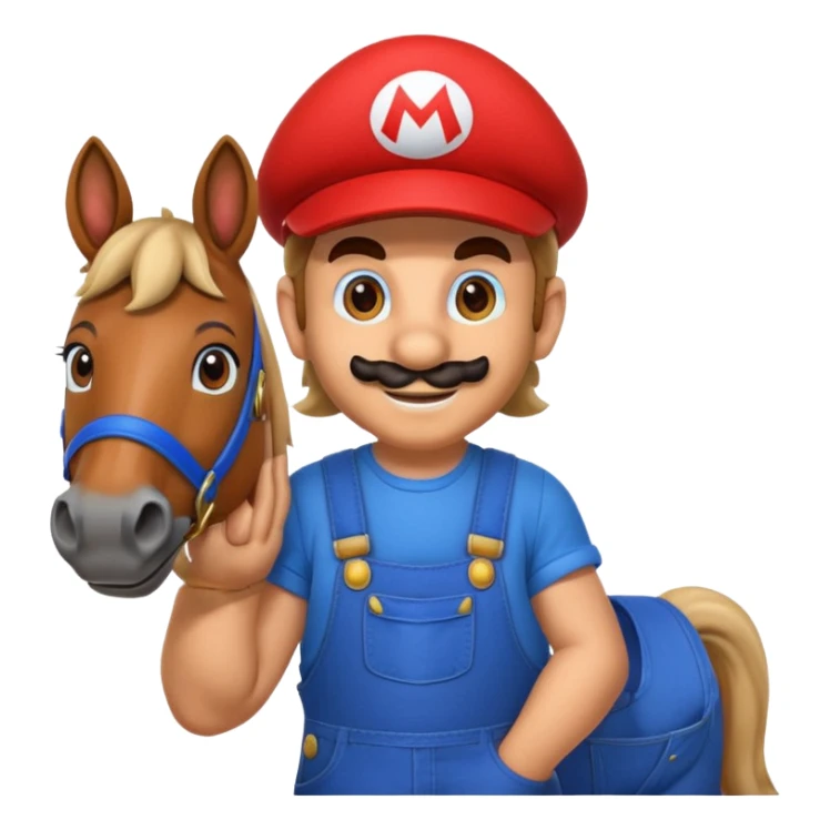 Super Mario Hiding into the horse  sticker