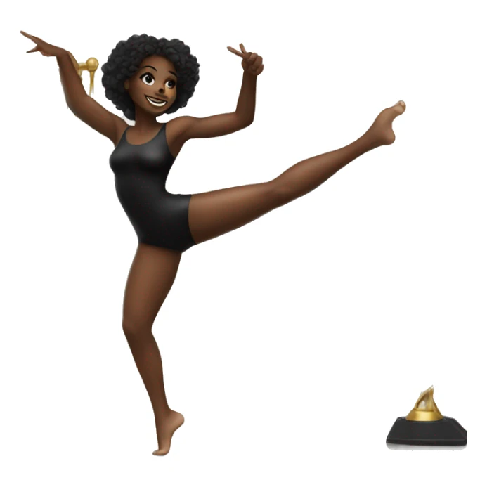 1 Dancing Black girl in black bodysuit with hourglass shape. sticker