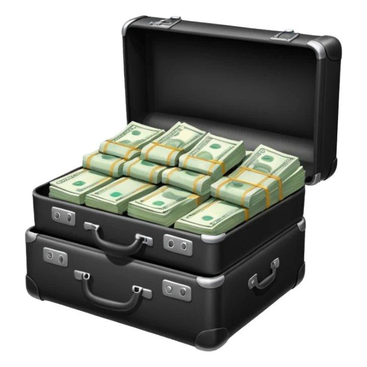 money from a black suitcaseemoji sticker
