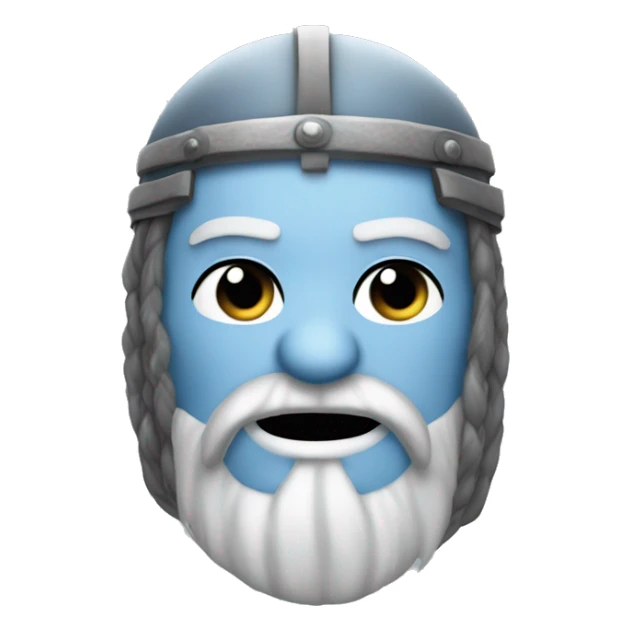 Viking white walker wearing helmet with braided beard  sticker