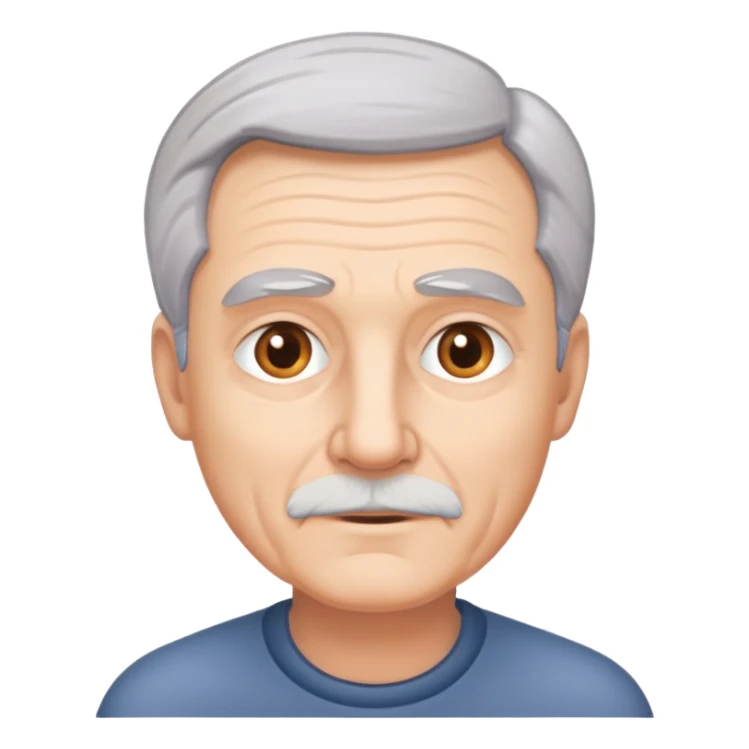 67 year old white man with graying hair  sticker