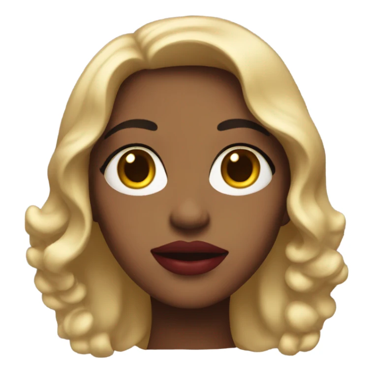 Girl slightly wavy hair with lipstick sticker