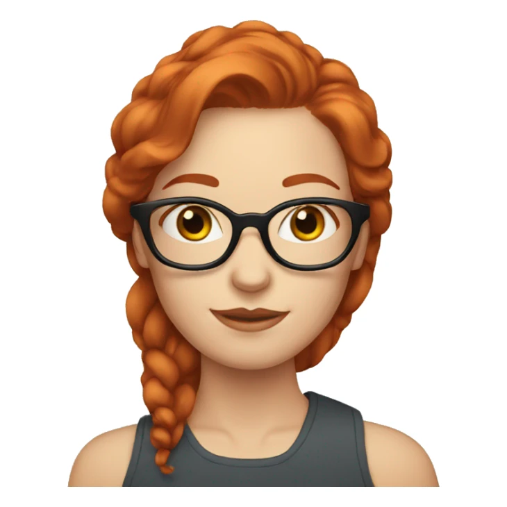 redhead women with blue eyes and glasses sticker