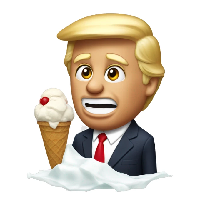 Donald trump eating ice cream sticker
