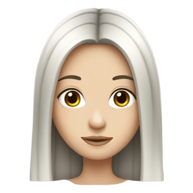 white girl with straight black hair long  sticker