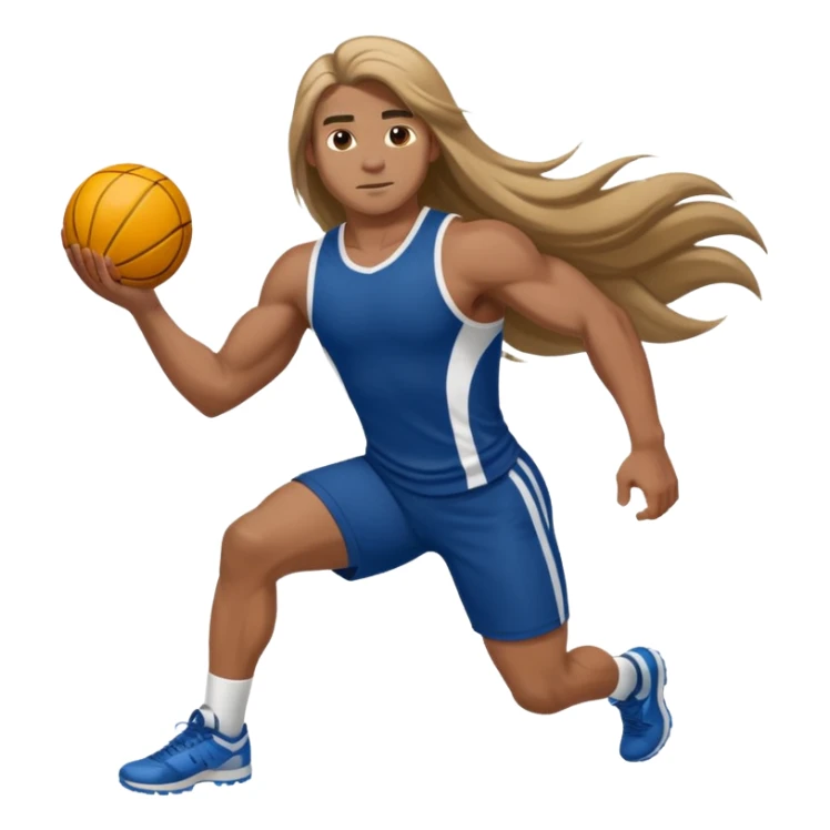 athlete with long hair sticker
