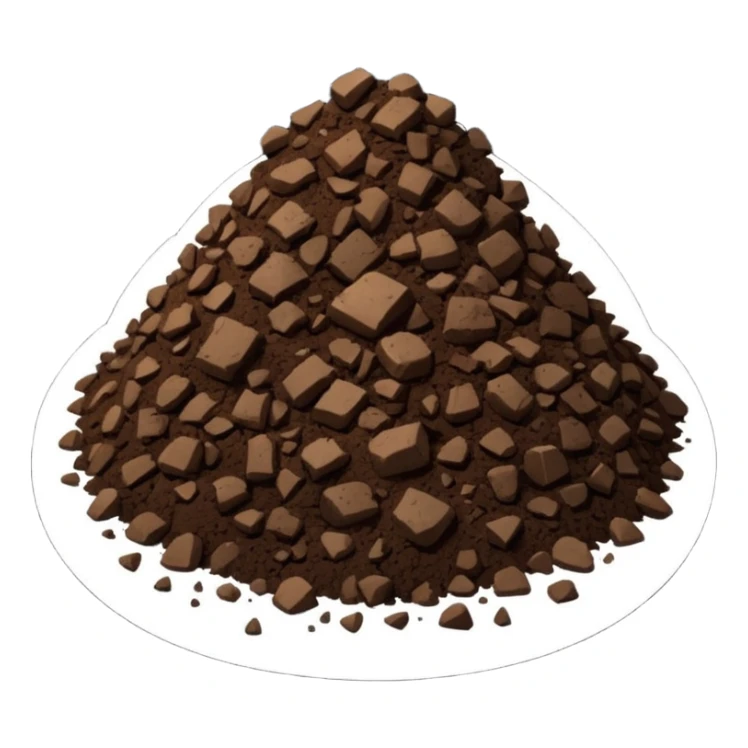 pile of soil with small pieces only no rocks sticker
