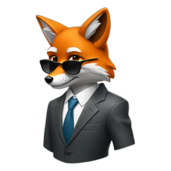 Cool Fox in a suit holding his sunglasses  sticker