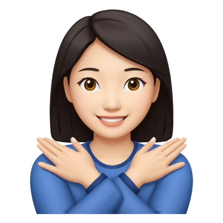 Asian Woman Arms Over Her Arms sticker