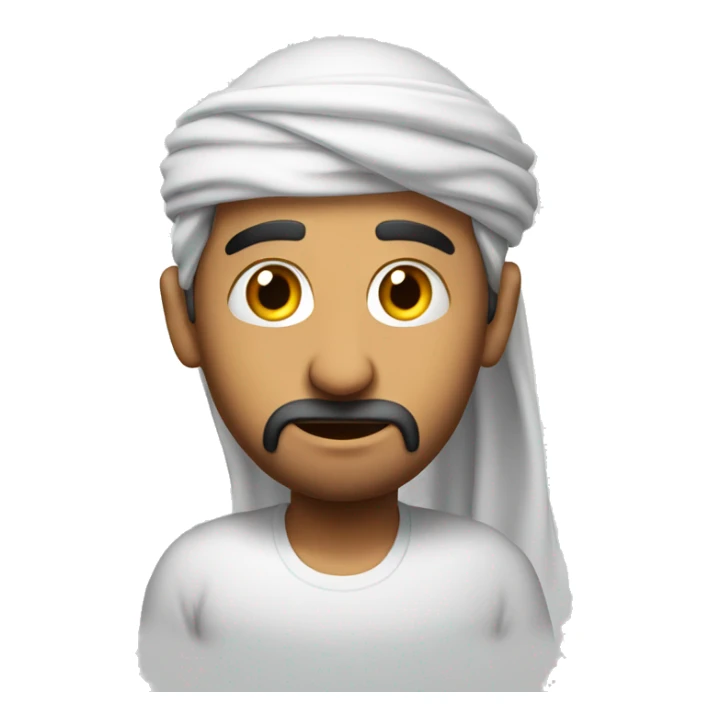 Arab holding his head with his hands photorealistic serious sticker