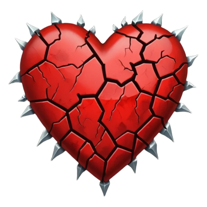 villain themed heart with a broken crack sticker