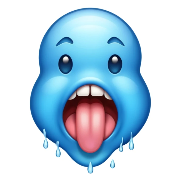 coloreaza limba din emoji ul asta: 👅 cu albastru sticker
