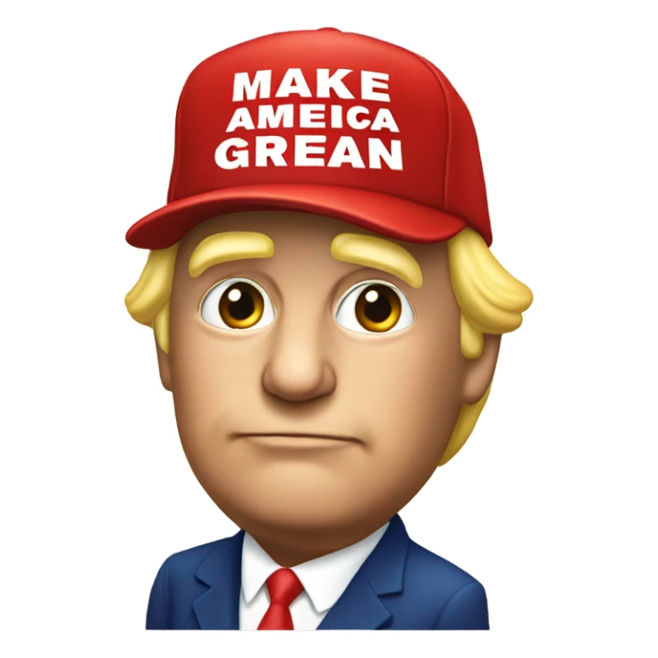 Trump wearing red hat sticker