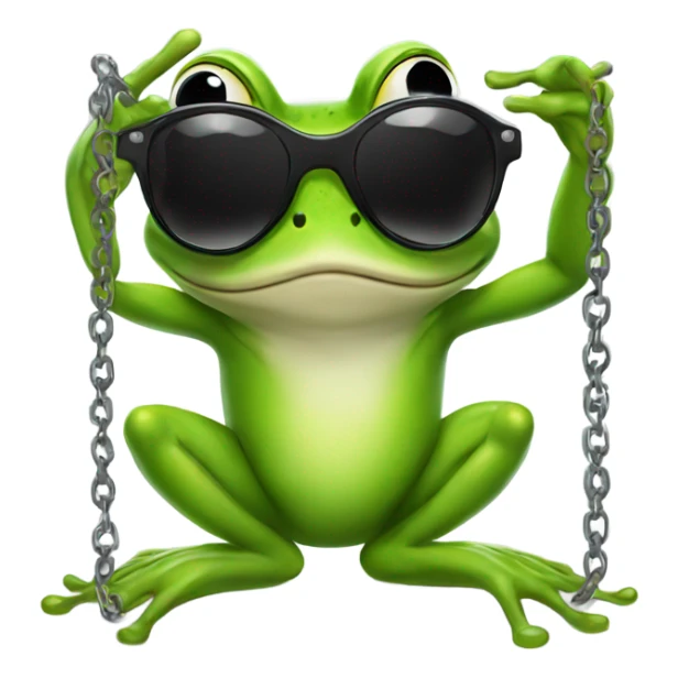 Frog with chains and sunglasses flipping me off sticker