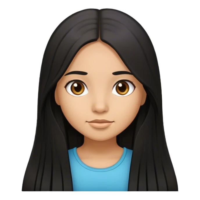 Hispanic girl with long black straight hair sticker