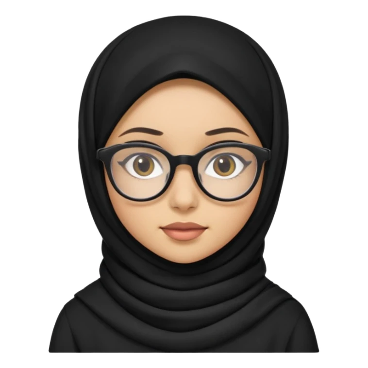 Chica con hijab negro y gafas sticker
