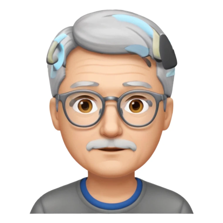 father with glasses and gray hair sticker