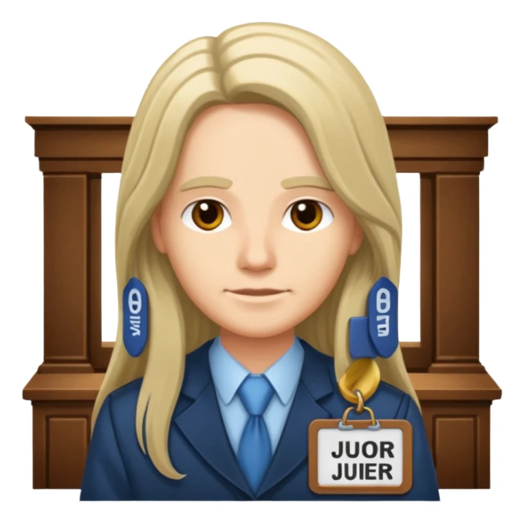 civilian long haired juror with nametag sticker