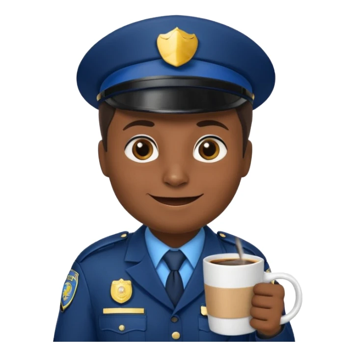 police penguin holding coffe sticker