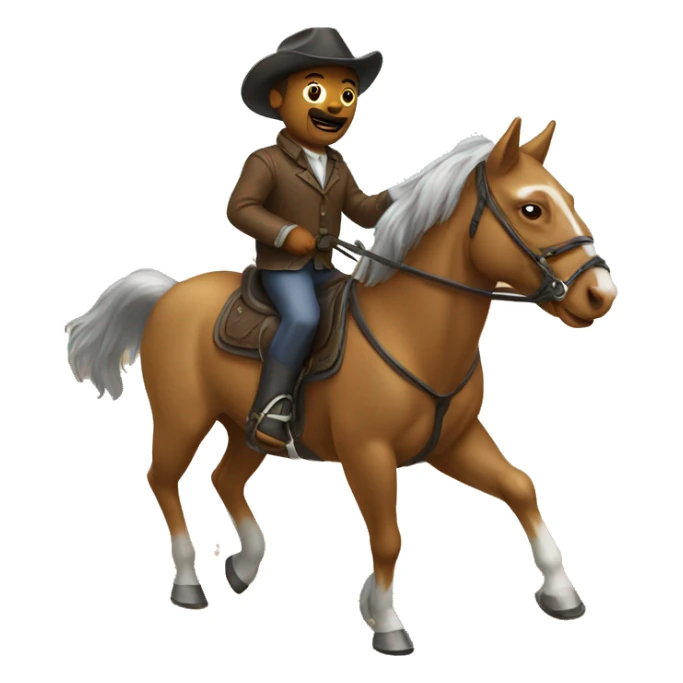 dog riding a horse sticker