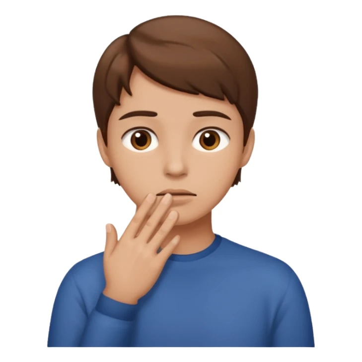 Persona indecisa tocándose la barbilla. sticker