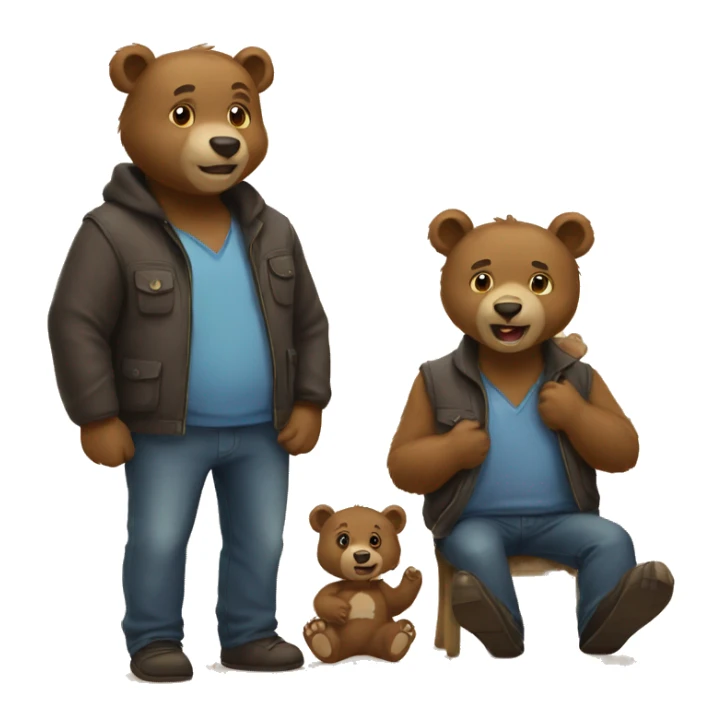 Papa Bear and baby bear  sticker