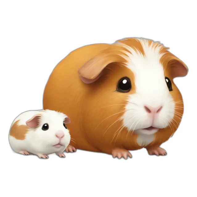 Guinea pig Accompanied by baby guinea pig sticker
