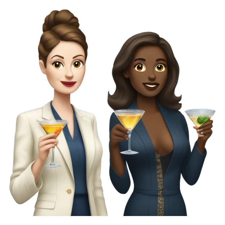rich white women friends sipping martinis brunettes sticker