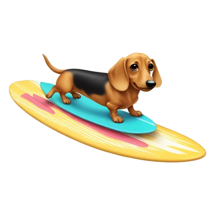 blond haired weenie dog surfing  sticker