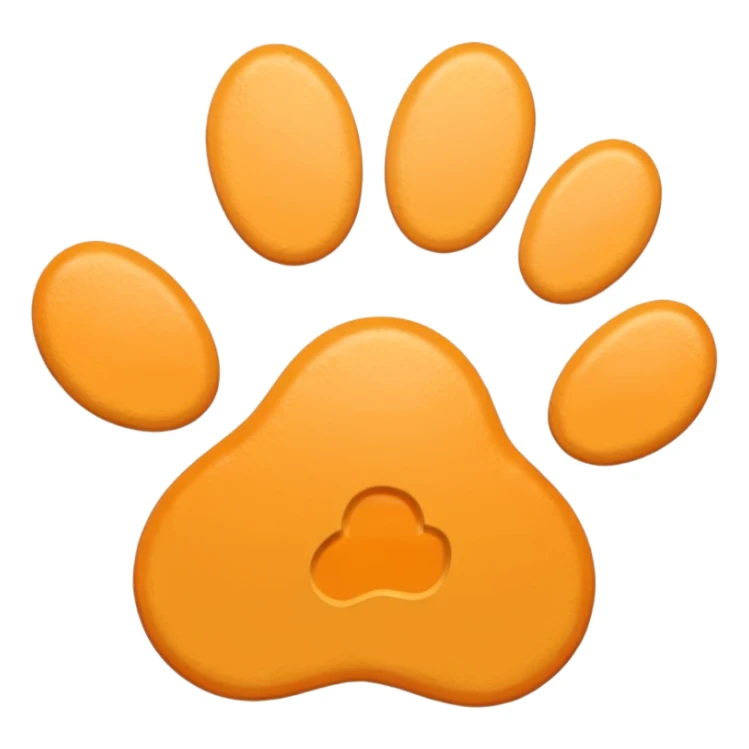 a very light pale pastel yellow-orange pawprint sticker