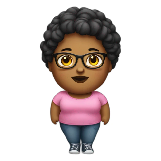Big fat girl wearing glasses sticker