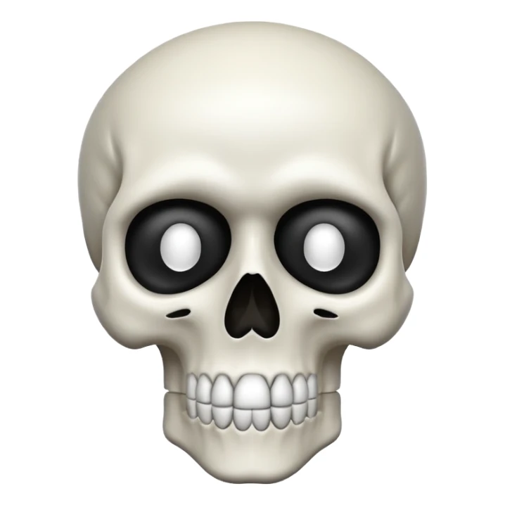 Skull with a the silent emoji sticker