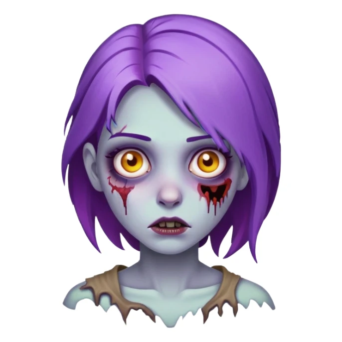 girl zombie with purple hair sticker