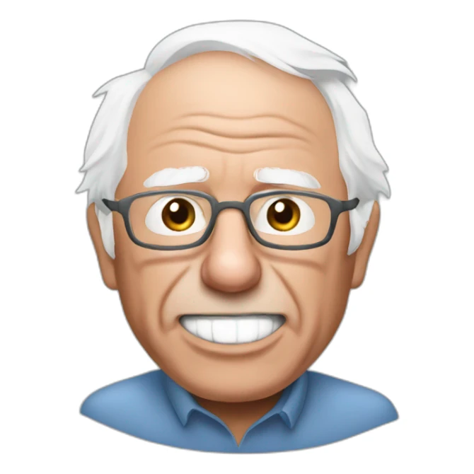 bernie sanders with mouth mask sticker