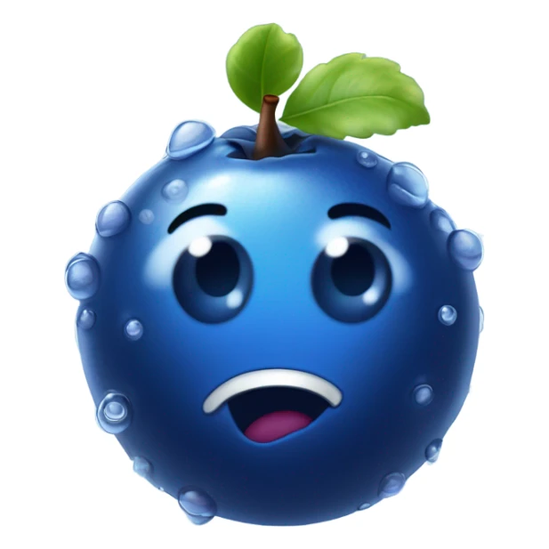 glossy blueberry, wet sticker
