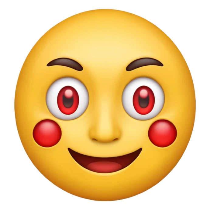 red eyes on yellow face emoji sticker